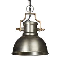 Relaxdays Lampe à suspension style industriel HxlxP 130 x 21 x 21 cm abat-jour forme de cloche métal luminaire, gris argenté