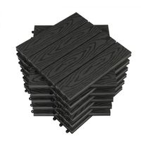 Dalle de terrasse en composite bois-plastique - WOLTU - 11 pièces - 30x30 cm - Anthracite
