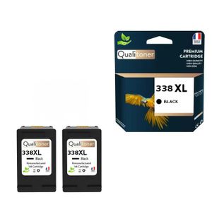 2 Cartouches D'encre Compatibles HP 343 + 338XL - Noir Et Couleur - Fabriqué En France - QUALITONER