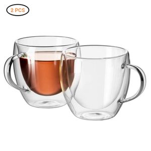 Lot De 2 Tasses Expresso Double Paroi Acier Inoxydable 304 - 80ml, Isolation Thermique, Axibanni