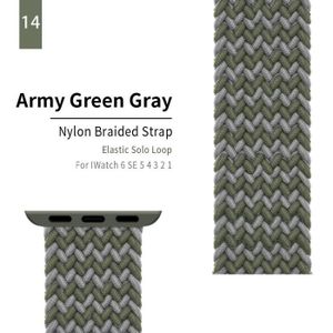 BRACELET MONTRE CONNEC. couleur Vert gris taille S Bracelet tressé en Nylo