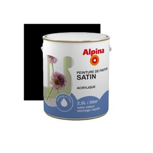 PEINTURE - VERNIS Peinture Alpina Acrylique satin 0,5L Noir
