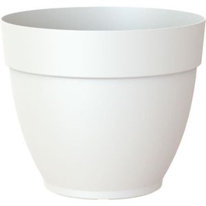 Pot de fleur rond haut en polyethylène Pure blanc 40cm - Cdiscount