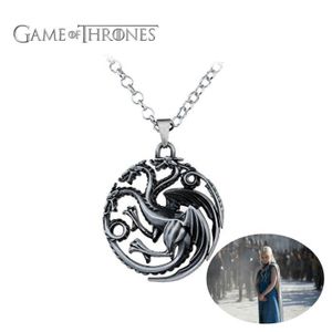 BIJOUX DÉGUISEMENT Collier Femmes HBO Game of Thrones  avec pendentif - argent brossé Targaryen - Série TV Show Cosplay Je X7IZ9