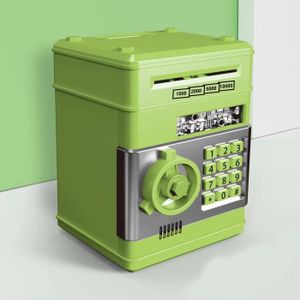 MARCHANDE Vert - Mini Iko-Tirelire Électronique avec Mot de Passe, Dépôt existent, Billet de Banque, Sécurité, Pièces d