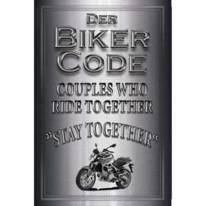 PLAQUE DE PORTE Plaque En Métal Décorative Motif Moto Biker Code C