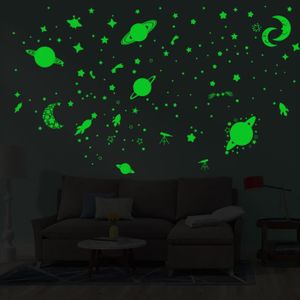 I Love Diy 40 100pcs Ajouree Muraux Etoiles Phosphorescentes Autocollantes Plafond Glow Lumineux Fluorescents Deco Pepiniere Chambre De Bebe Enfant Decoration De Chambre D Enfant Kidscaffe Ameublement Et Decoration