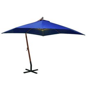 PARASOL Parasol suspendu COCO - Bleu azuré - 3x3 m - Bois 
