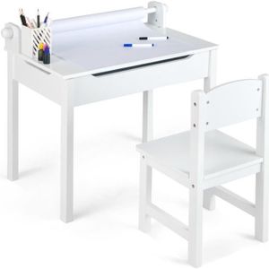 Bureau pupitre pour enfants avec tableau blanc - table à dessin - dim. 65L  x 53l x 41H cm - Table et chaise enfant - Achat & prix