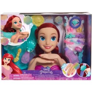 Tête à Coiffer Princesse Sirène - 18 Cm De Haut, Cheveux Blonds Avec Mèches Colorées - Inclut 6 Accessoires (brosse, Pinces, Diadème) - Jouet Pour Enfant Dès 3 Ans - 5