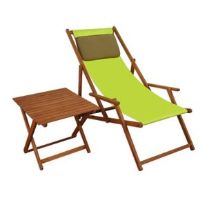CHAISE LONGUE Chaise longue de jardin vert pistache avec petit t