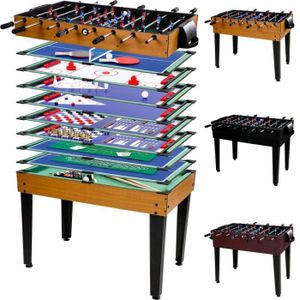 TABLE MULTI-JEUX Table de jeux multigame MAXSTORE - Bois clair - 15