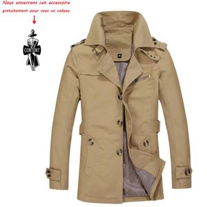 Allthemen Trench Coat Classique Blouson Coupe-Vent Printemps Mince Veste Jacket