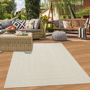 TAPIS D’EXTÉRIEUR Tapis d'extérieur crème aspect jute Größe - 140 x 