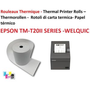 PAPIER THERMIQUE 100 Bobines Papier Thermique pour EPSON TM-T20II S