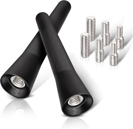 Antenne Voiture FM DAB PAIRIER - 23cm, Noir - Réception Optimale AM/FM Avec Adaptateurs M4, M5, M6