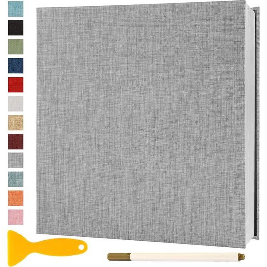 Album Photo Adhesif Vierge 28x27 CM Classeur Photo Livre Photo Personnalisable Scrapbook De Classe Mariage Livre D'or Enfant Bebe Carte Postale DIY, 40 Pages Blanc