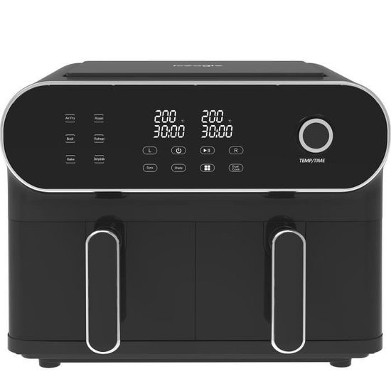 Friteuse Sans Huile Double Zone LEHMANN 11L - 2 Tiroirs Indépendants, 13 Programmes, écran Tactile, 2800W