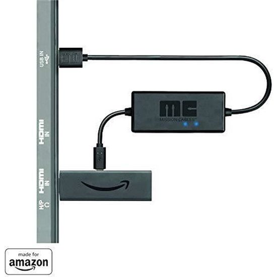 Mission Cables MC45 Câble dalimentation USB pour  Fire TV avec 4K Ultra HD Noir 