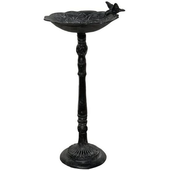 Bain D'oiseaux Solaire Lumineux GYMAX - 3 En 1 : Bain, Mangeoire, Planteur - Bronze Vintage - Pour Jardin, Patio, Pelouse