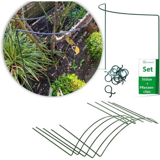 Supports Plantes Semi-circulaires SYITCUN - Lot De 20 - Fil Métal 4mm - 25x60cm - Pour Jardin, Fleurs, Arbustes