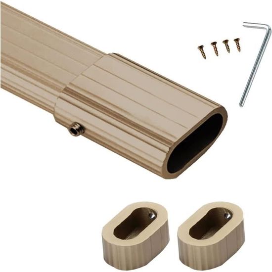 Tringle De Penderie Ovale En Aluminium Doré Robuste De 150 Cm