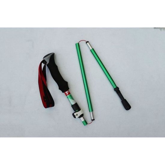 bâtons marche,matraque télescopique randonnée taff portable martial baton Bâtons de randonnée en 5 sections, - Type Green L 1PCS