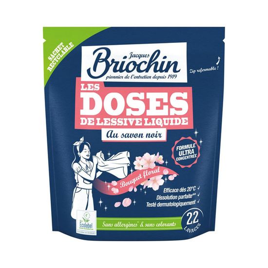 Lessive liquide - Bouquet floral - Savon noir - Sachet de 22 doses ...