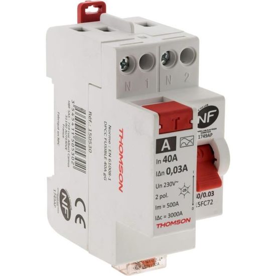 Interrupteur Différentiel à Vis 40A Type A NF - Thomson