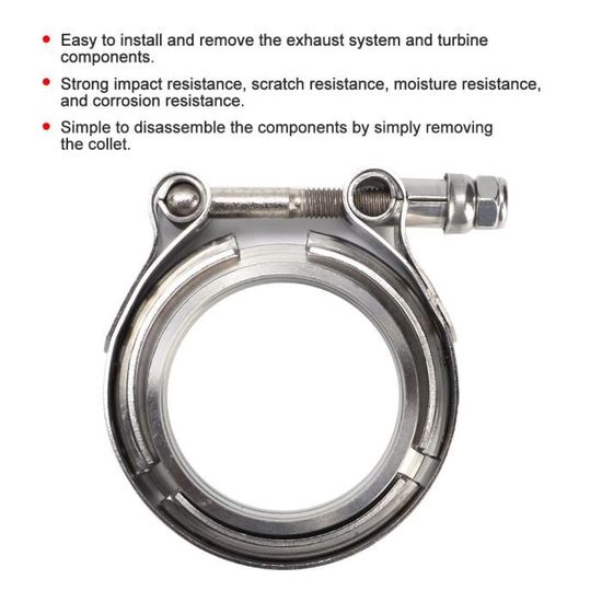 Collier De Serrage Embout Échappement Inox – Entrée 2.5" Sortie 4.1" Longueur 7.3"