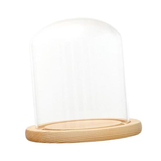 Cloche De Dôme En Verre Avec Base En Bois Ange Vitrine Cloche Figurine