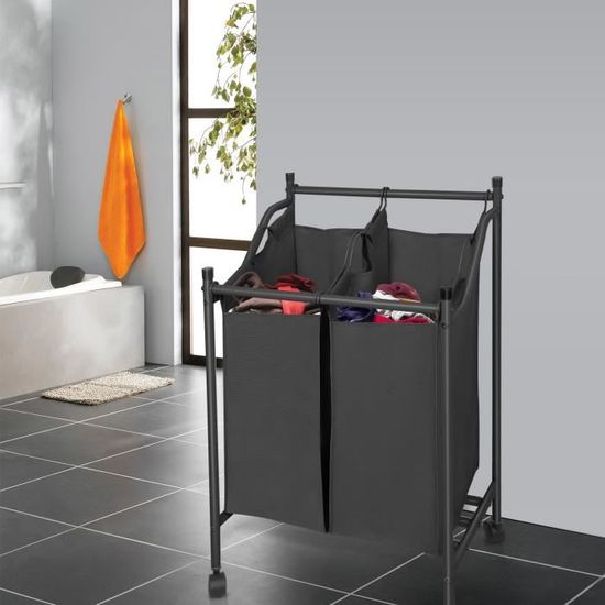 Lot De 2 Paniers à Fruits Muraux Empilables OHMG - Métal & Bois, Rangement Cuisine Pratique