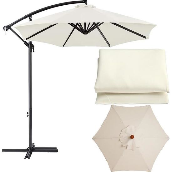 Toile de rechange pour parasol d'extérieur - WOVTE - 3m - 6 baleines