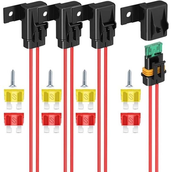 10 PORTAFUSIBILI IN Linea Per Auto Con Fusibili A Lama - Foto 11