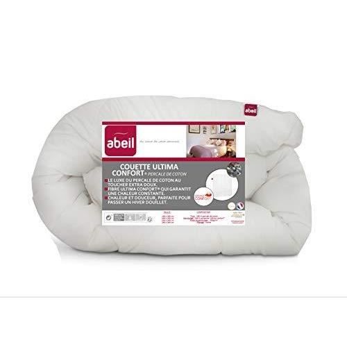 Abeil Premium Couette Ultima Confort Percale de Coton 240 x 260 cm, fabriquée en France