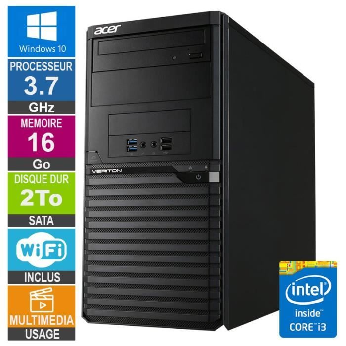 Pc Acer M2632g I3-4170 3.70ghz 16go/2to Wifi W10