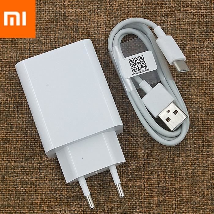 UE et le câble - Xiaomi – chargeur rapide 27W Turbo QC 3.0, adaptateur d'alimentation usb C pour MI 9 8 SE 9T
