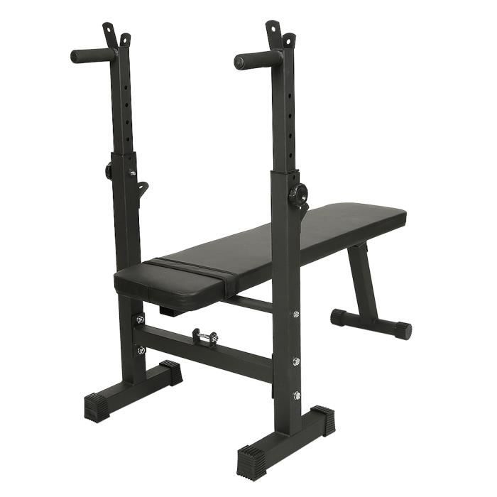 Banc de Musculation Multifonction Réglable Pliable - Support d’haltères Entrainement Complet