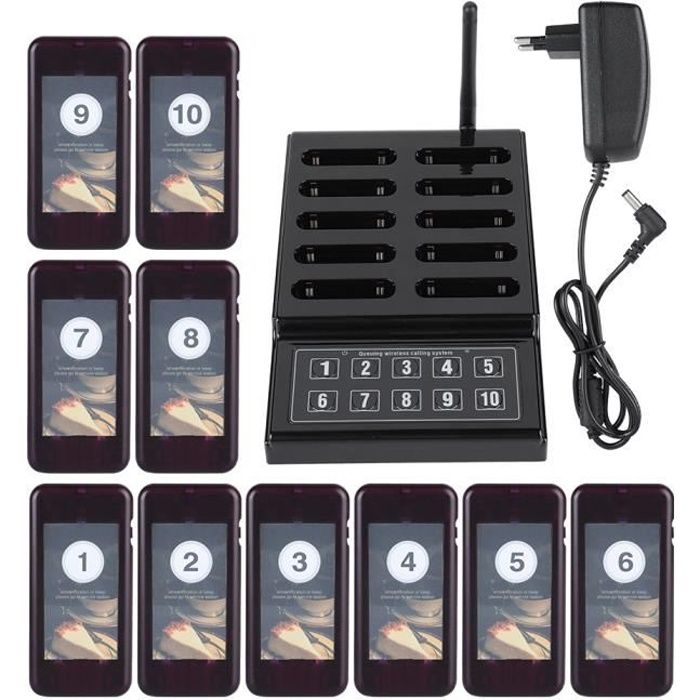 Système de téléavertisseur sans fil Système d'appels en attente de restaurant 10 Pager