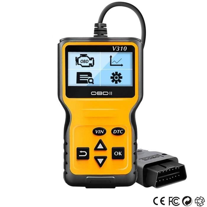 Outil de Diagnostic Voiture OBD2 Universel Lecteur de Code Valise Diagnostique Auto Scanner Diagnostic OBDII Support Français