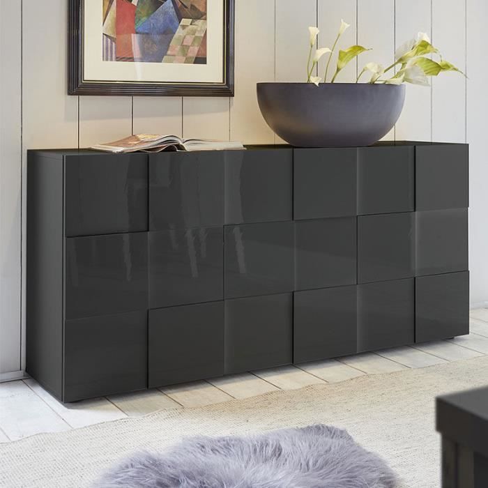 Buffet laqué gris design SANDREA 3
