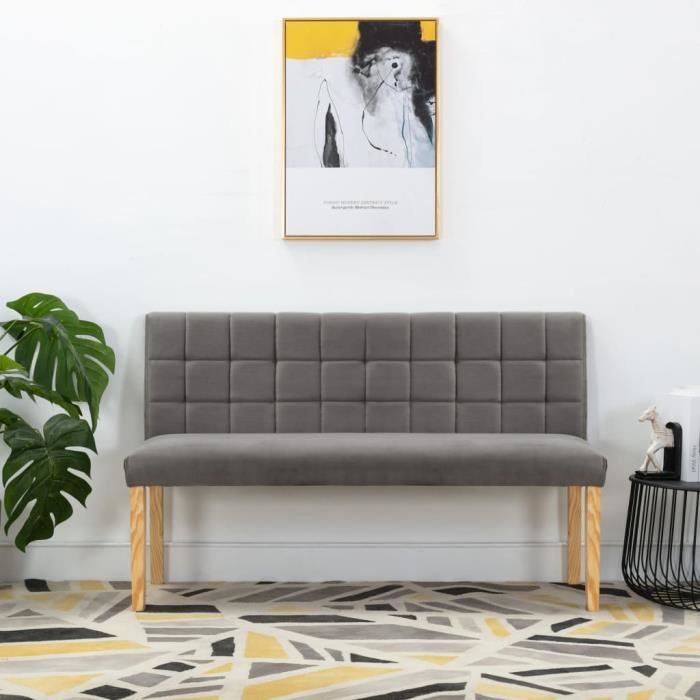 Magic'1213Classique - Banc Coffre contemporain Décor - Banc de Salle à Manger Banc de Salon BANC Banquette d'Entrée 140 cm Gris Tiss