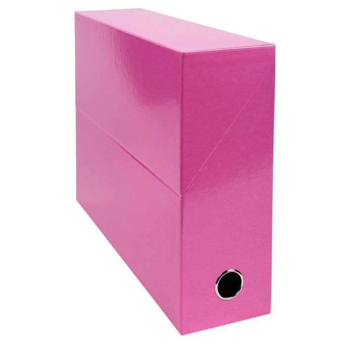 EXACOMPTA Boite transfert - 340 x 255 mm - Dos de 90 mm - Carte pelliculée F.S.C. 19/10 ème - Rose Iderama