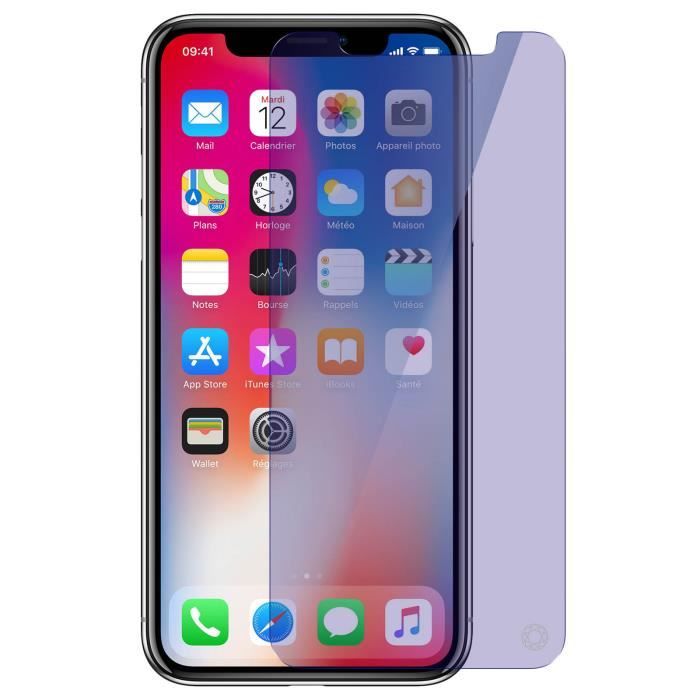 Film Anti Lumière Bleue iPhone X / XS Protection Verre trempé 9H+ Force Glass