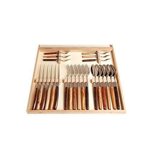 Laguiole Ménagère Mélange de bois 24pièces - 7064