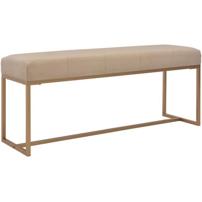 Banc 120 cm Beige Velours