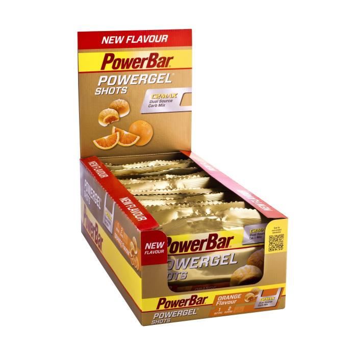 POWERBAR Lot de 16 gels Shots - Orange - 60 g