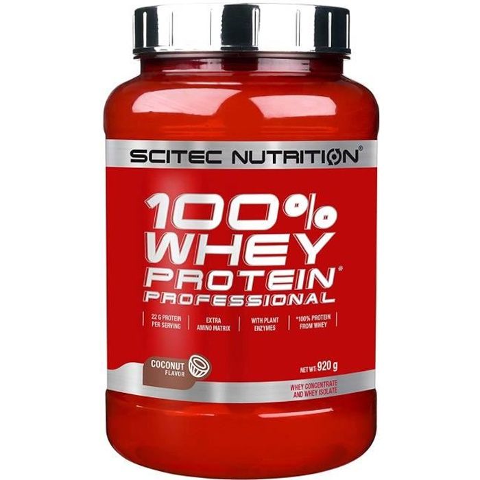 Scitec Nutrition PROTÉINE 100% Whey Protein Professional, cocotier, 920 g - 109421