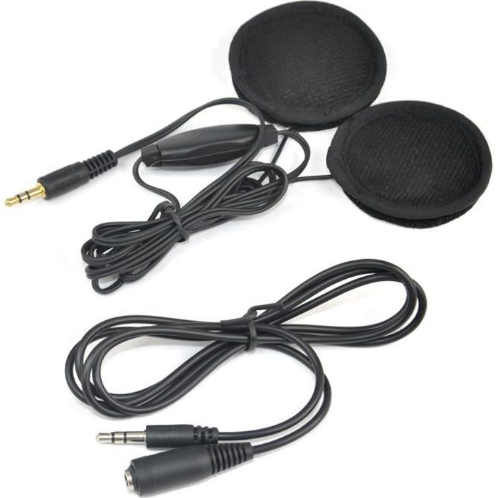 TRIXES Écouteurs pour casque de moto avec prise 3,5mm et commande du volume.