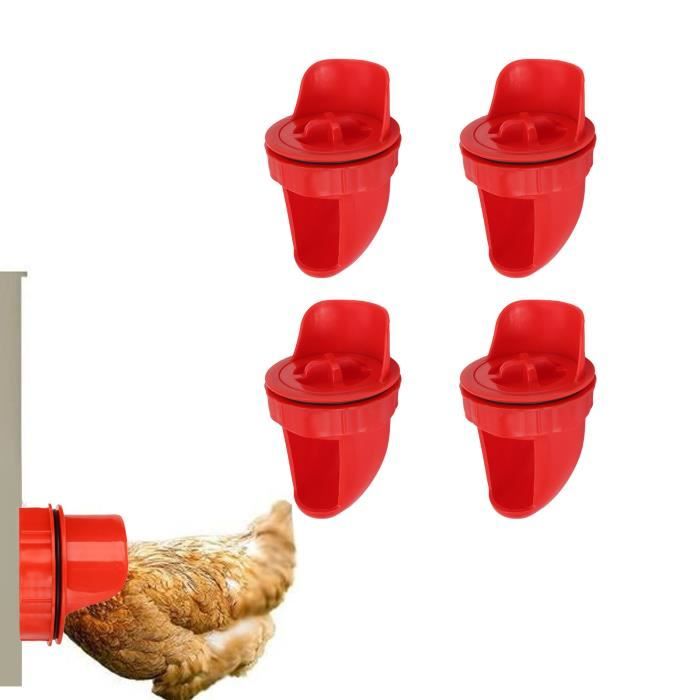 NEUF Mangeoire à poule,Abreuvoir Poules,mangeoires automatiques,Bol à Eau à vis Rouge DQ FRANCE